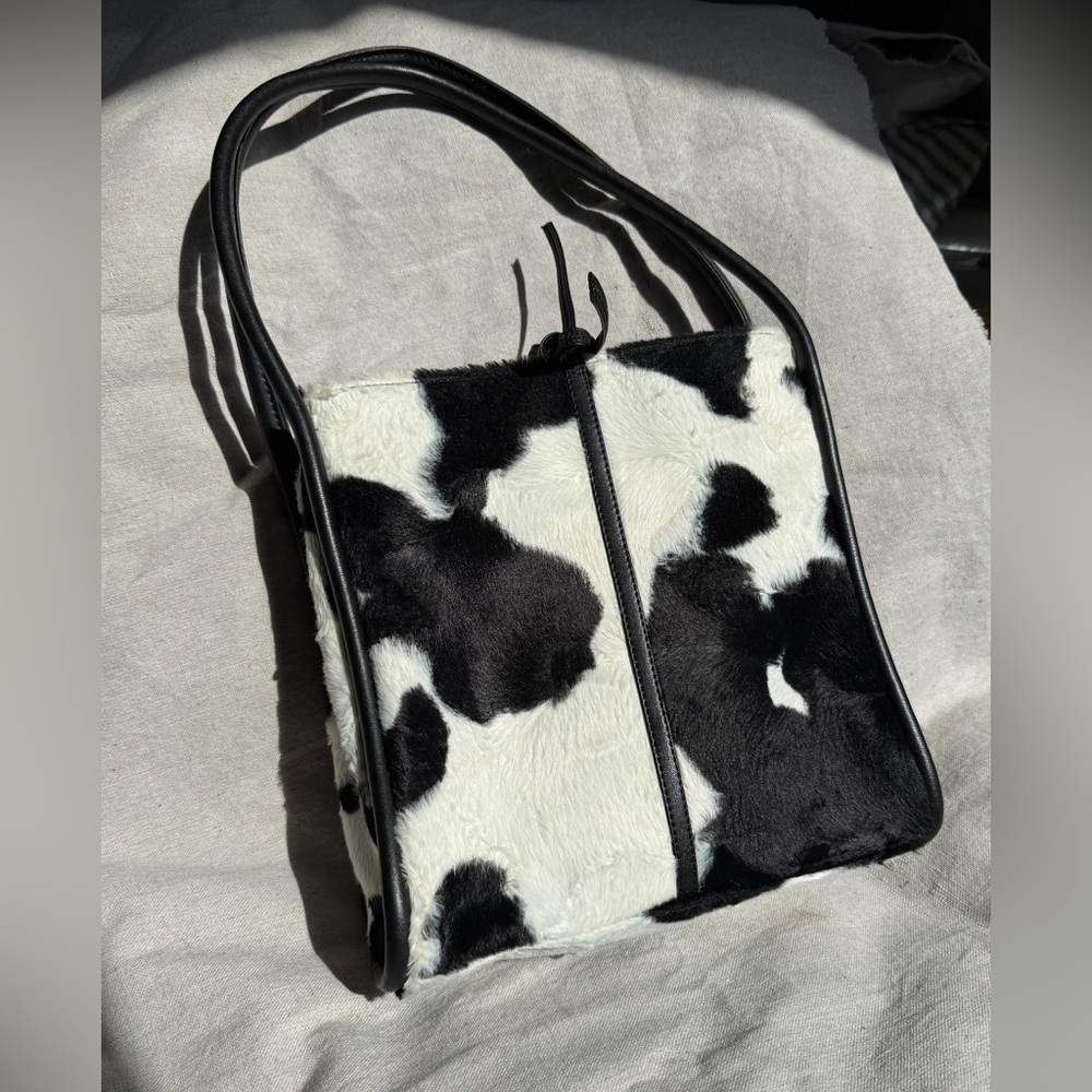 Black and White Cow Print Bag